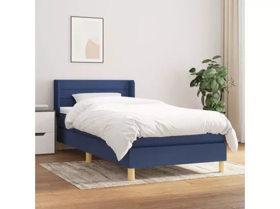 Sommier tapissier avec matelas Bleu 90x190 cm Tissu