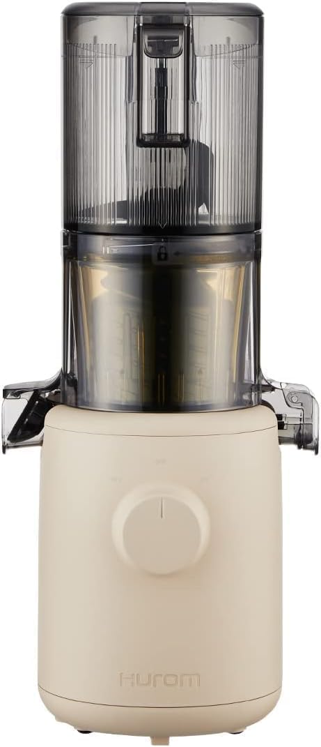 Hurom Slow Juicer | Entsafter Gemüse und Obst | H310 | Leicht zu Reinigen & Leiser Motor Elektrischer Entsafter mit Siebfilter | 100 Watt | BPA Frei | Schlankes Design | 220ml, Beige