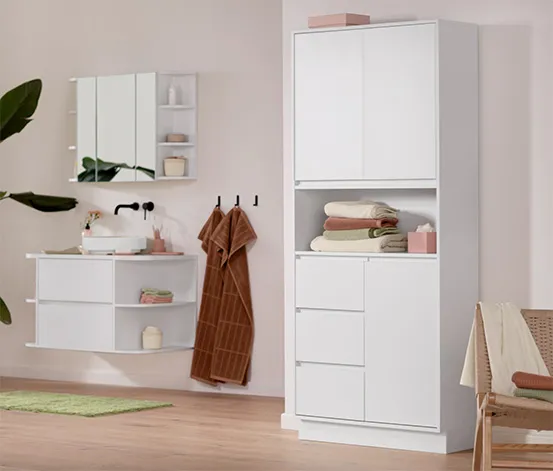 Bad-Hochschrank, weiß