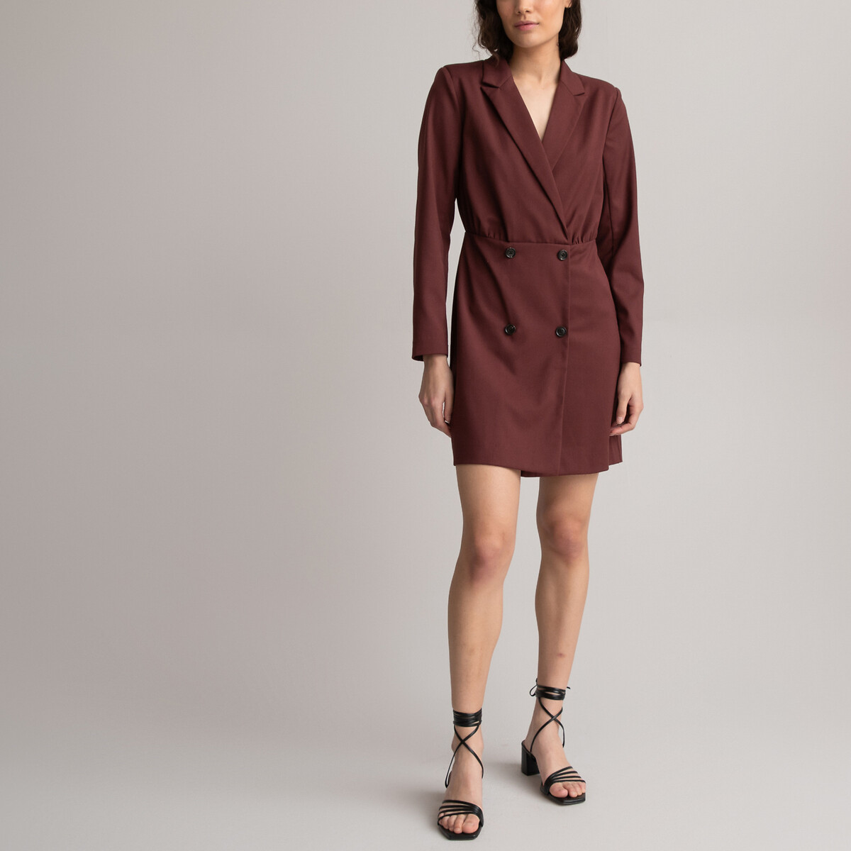 COLEÇÃO LA REDOUTE<br>Vestido curto, estilo blazer, mangas compridas