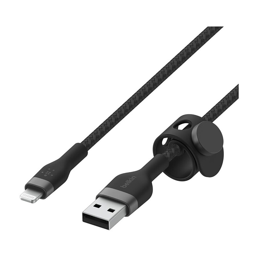 Belkin Boost Charge Pro Flex Câble silicone tressé USB-A vers Lightning (noir) - 1 m