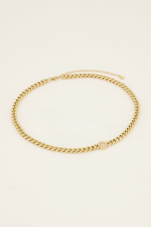 Grove schakelketting met smiley