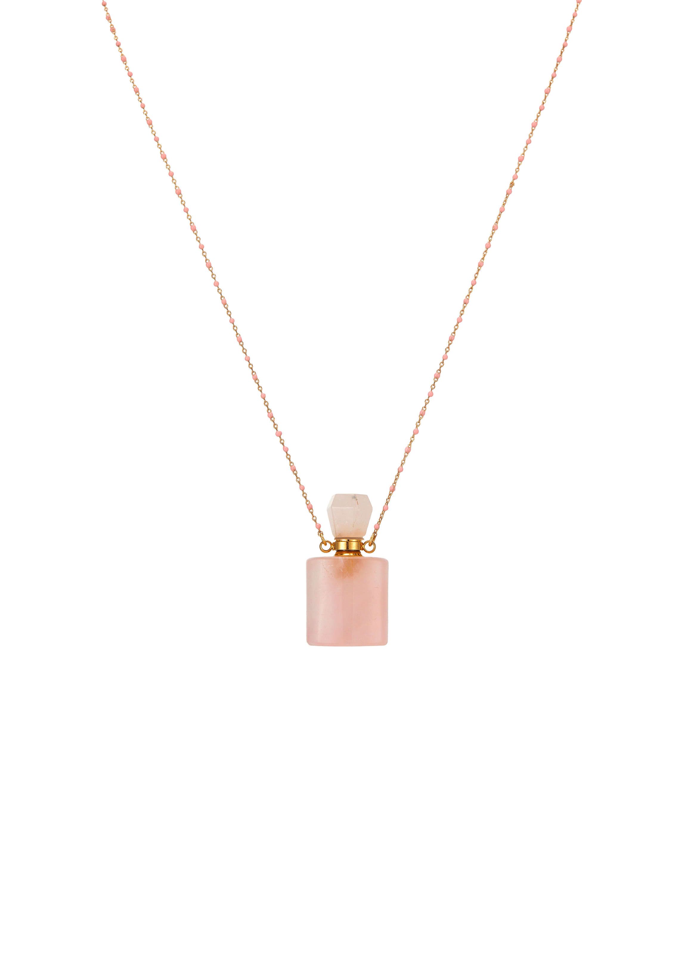 HUMEY - Collier sautoir en laiton et perles | Rose