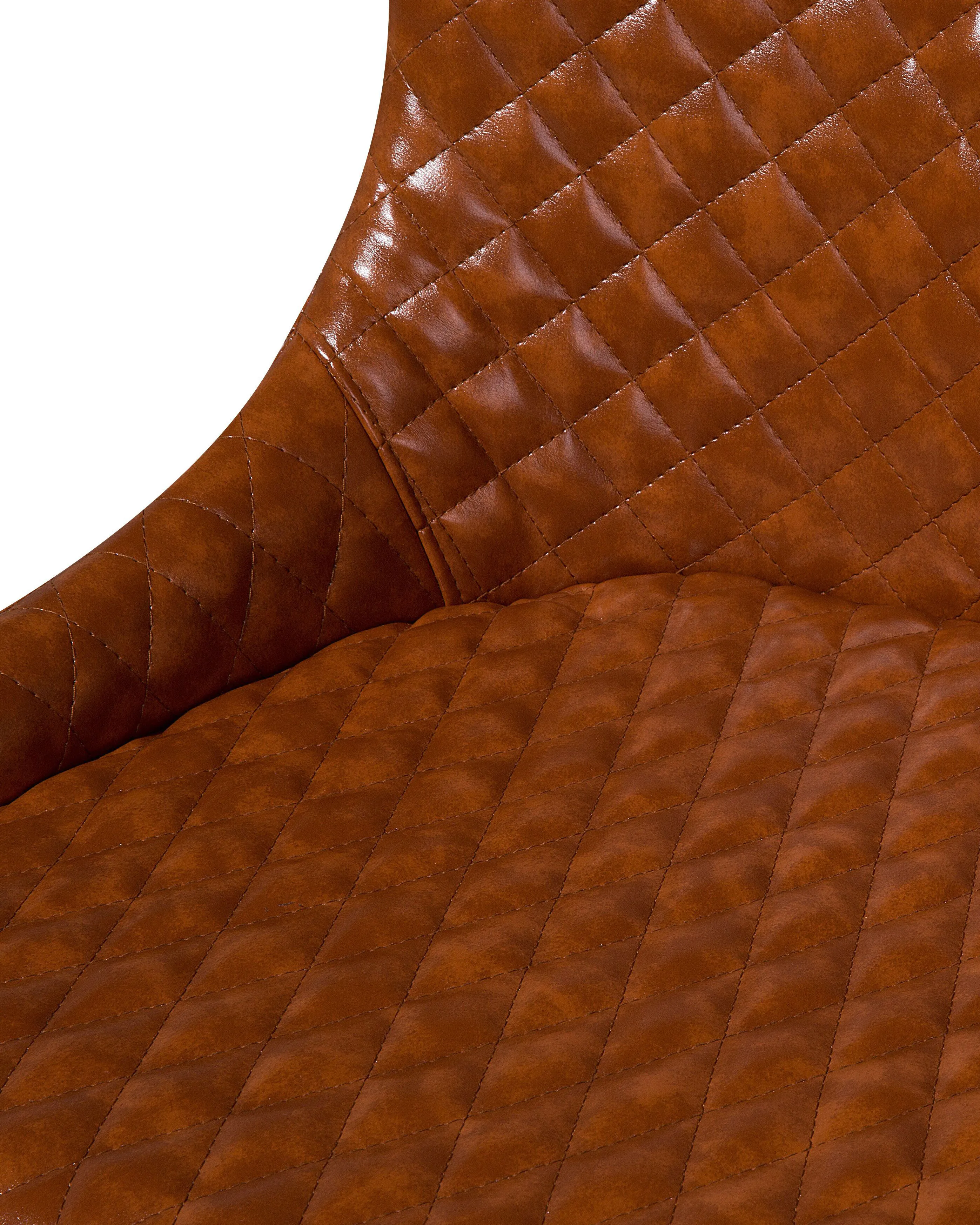 Set van 2 eetkamerstoelen SOLANO Kunstleer Goudbruin