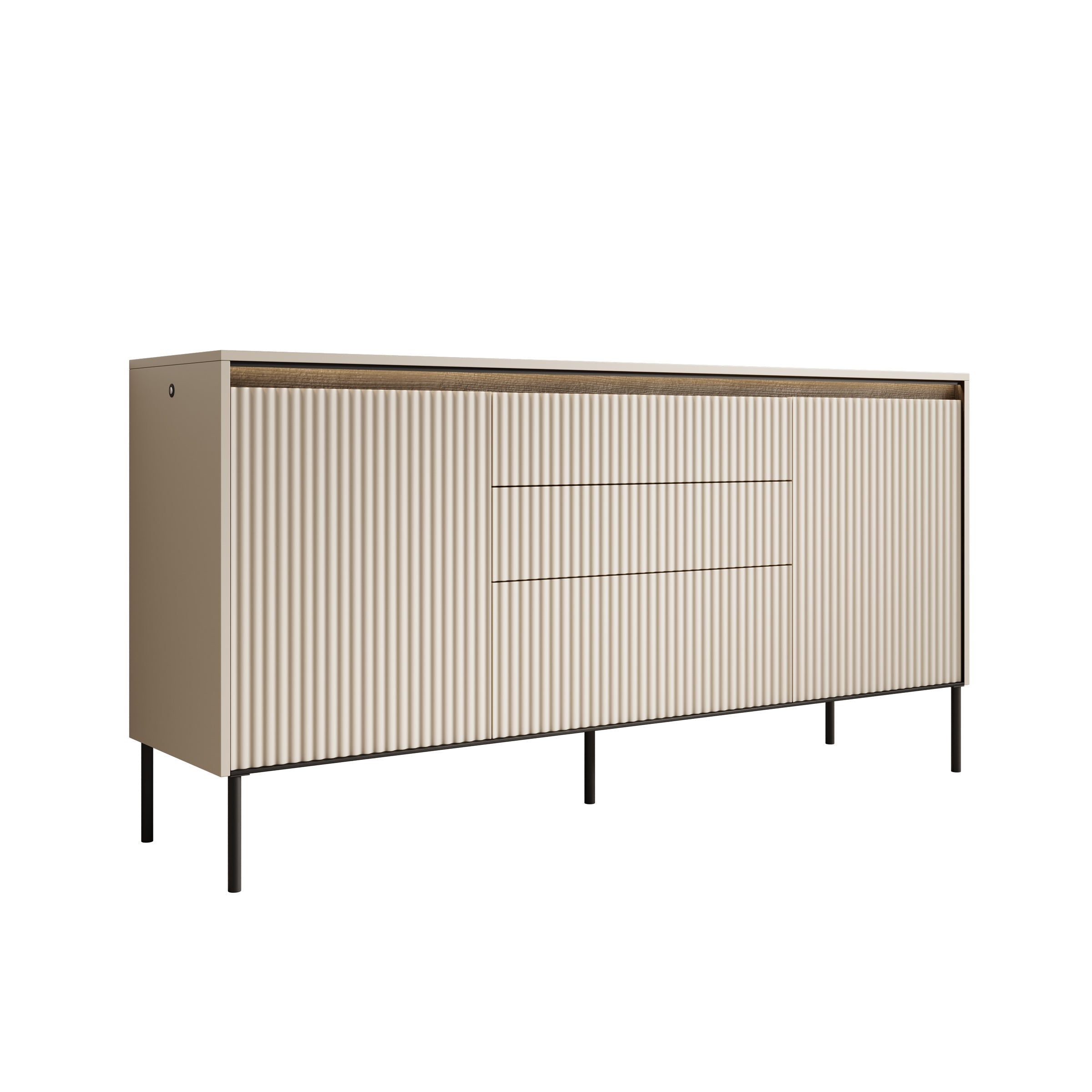 Meubella - Dressoir Timoteo - Beige - 166 cm