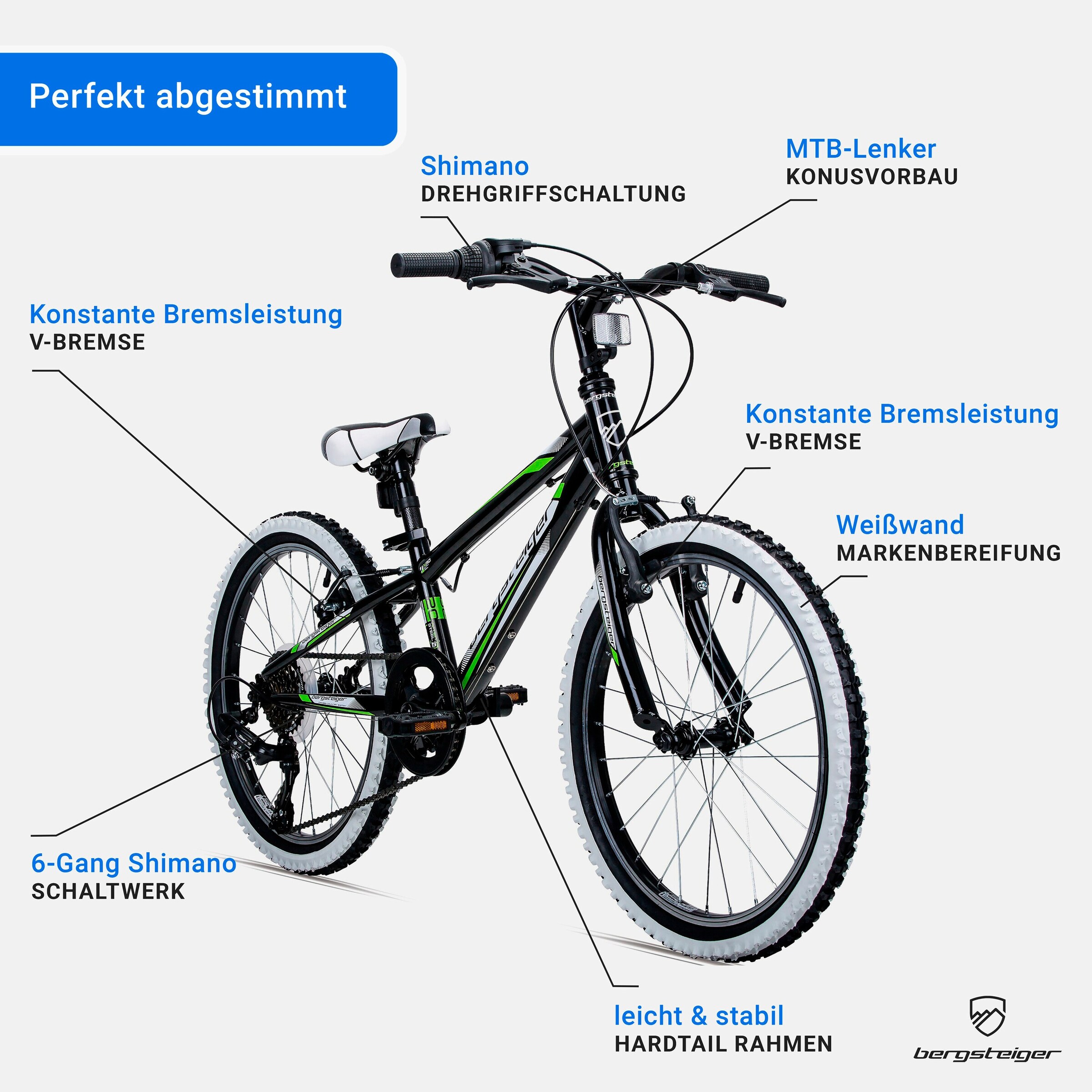 Bergsteiger Mountainbike Kansas 20 Zoll | türkis