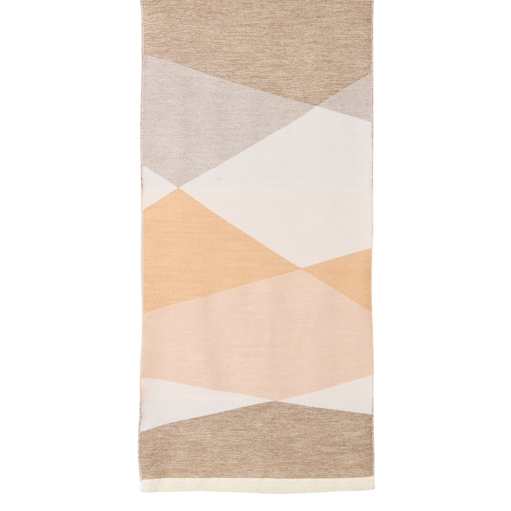 VERSO - Echarpe à motif en laine et coton mélangé | Blanc