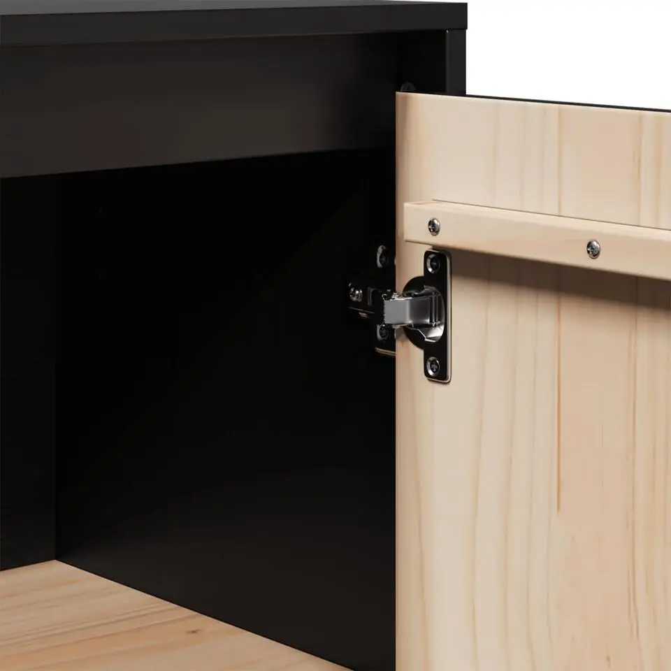 vidaXL - Dressoir - Zwart - Grenenhout - 2 stuks