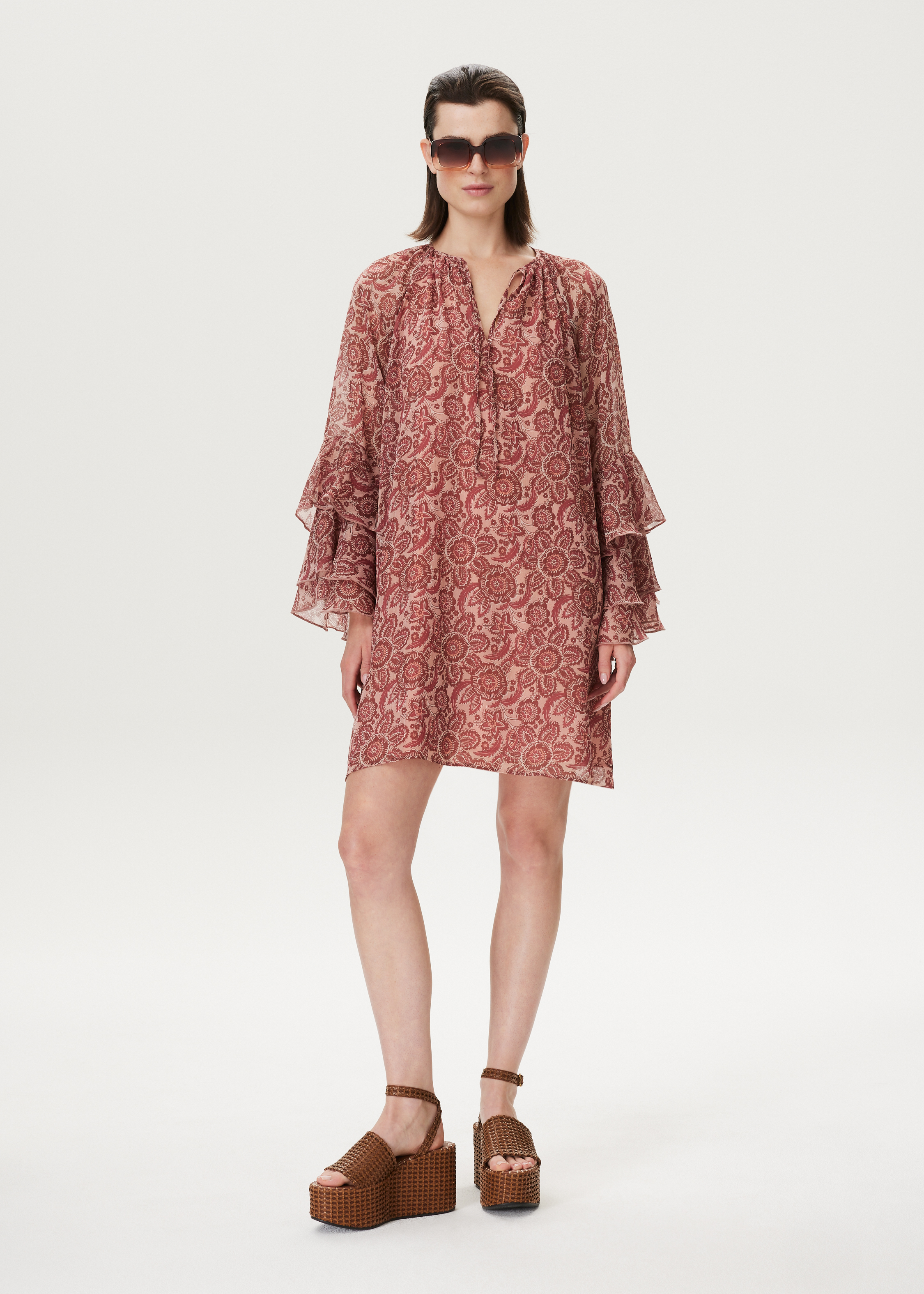 Jurk met boho bloemenprint