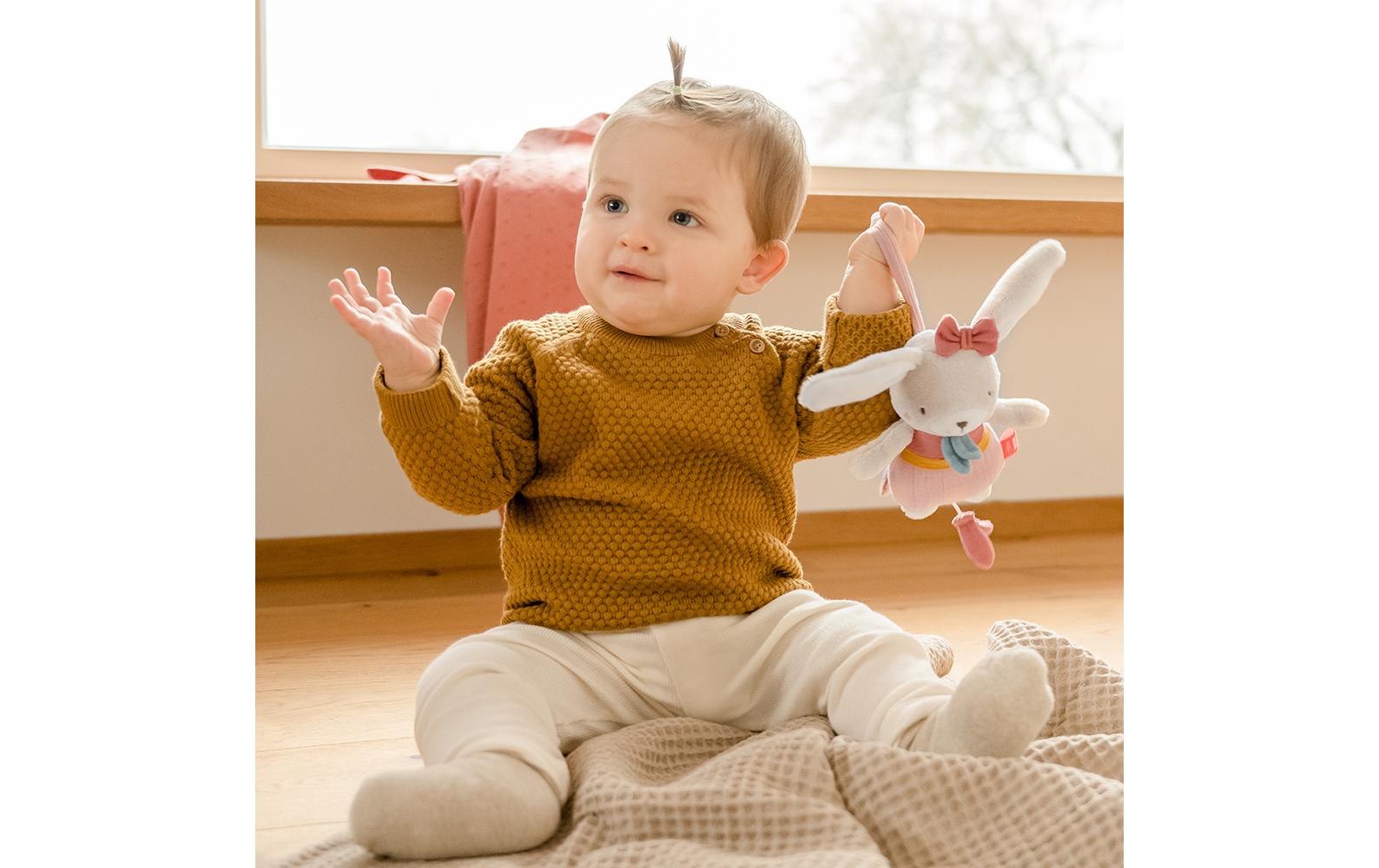 Spieluhr Mini Natur HaseKuscheltier und Einschlafhilfe