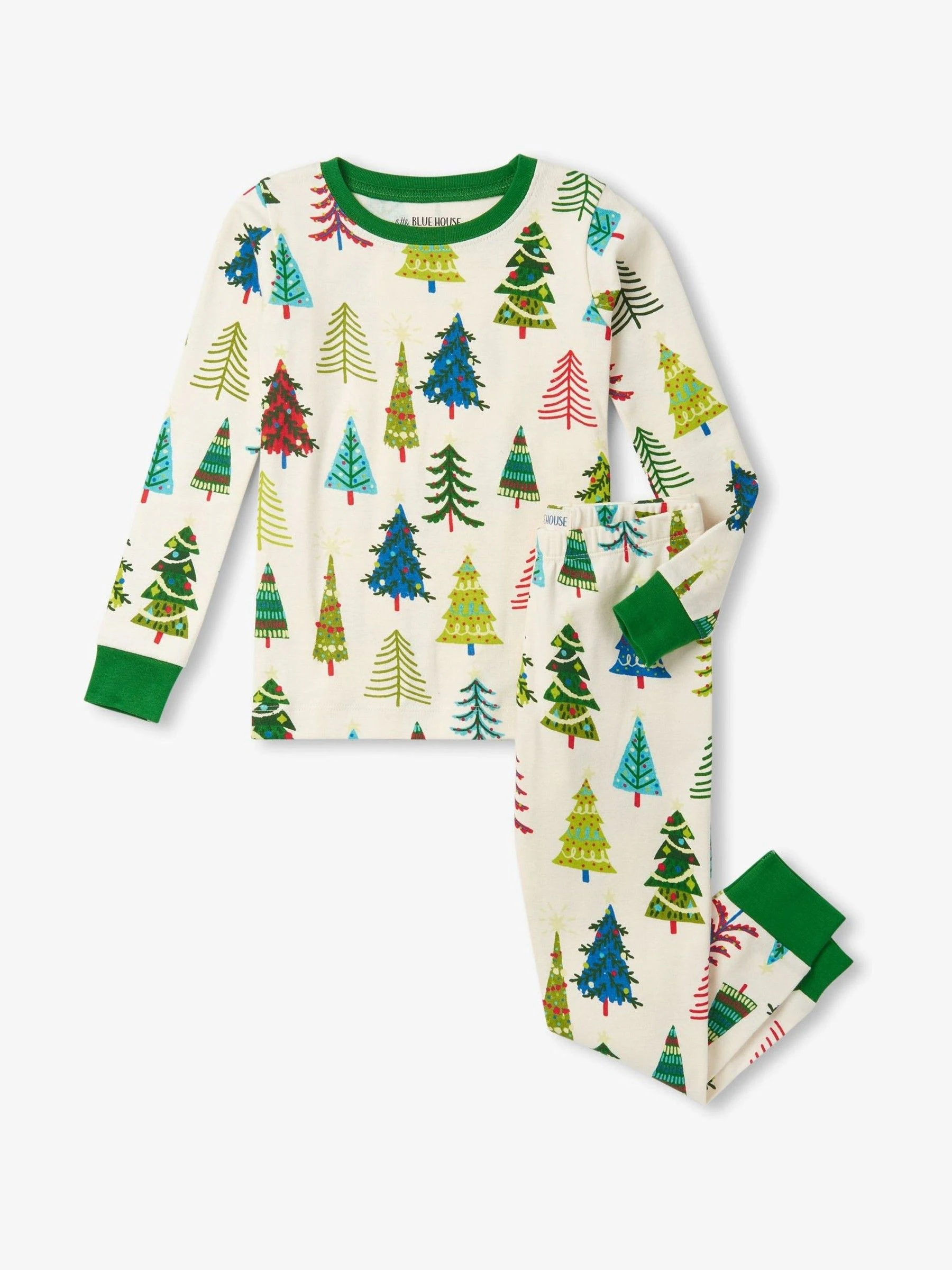 Hatley Natural Christmas Tree Print Pyjamas Set