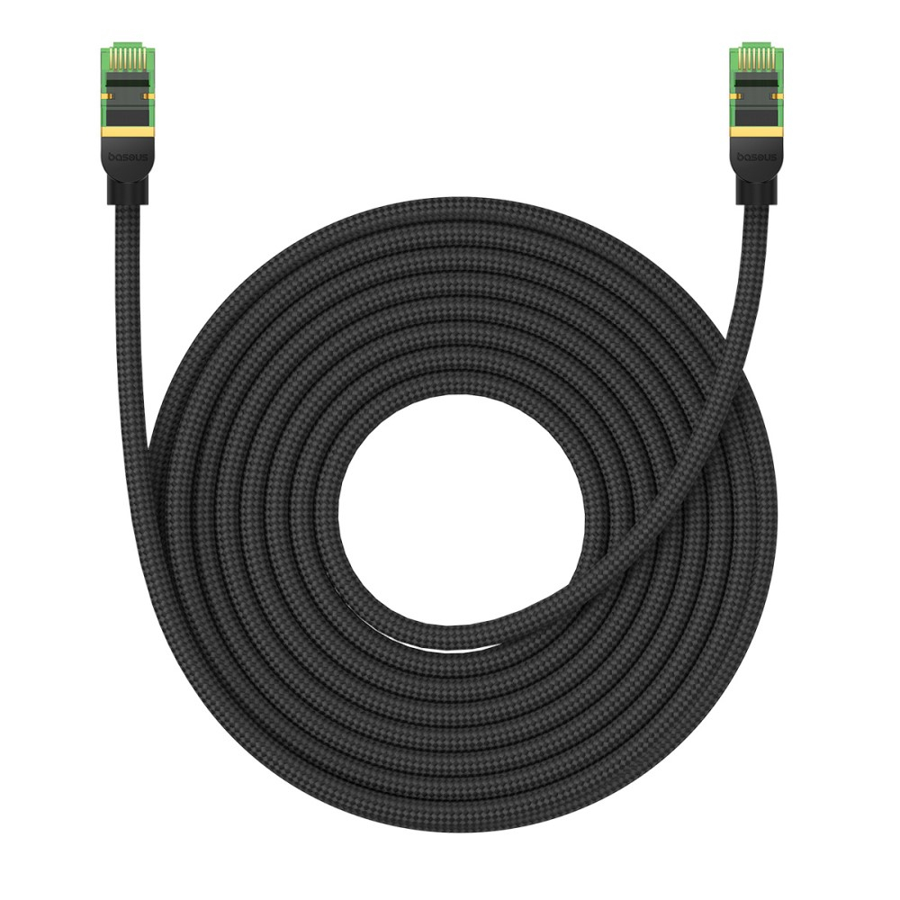 (15m) 40 Gigabit CAT 8 Ethernet LAN RJ45 Nylon Netzwerk Kabel (B0013320C111-08) - Schwarz