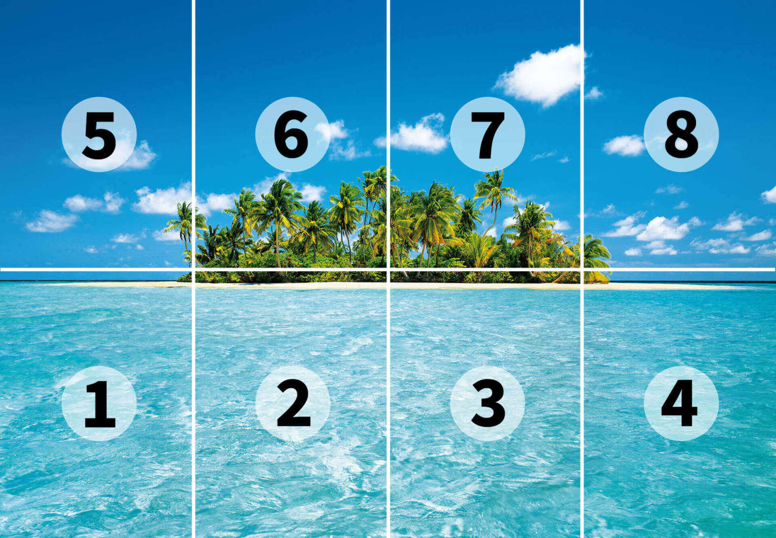 Fototapete DESIGNWALLS 2.0 - türkis-grün - Insel - 2,5 Meter