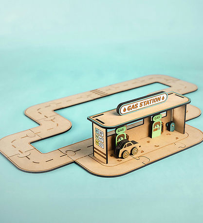Crateit Kreatives Spielset - Crateit Stadt - Wald - Tankstelle -