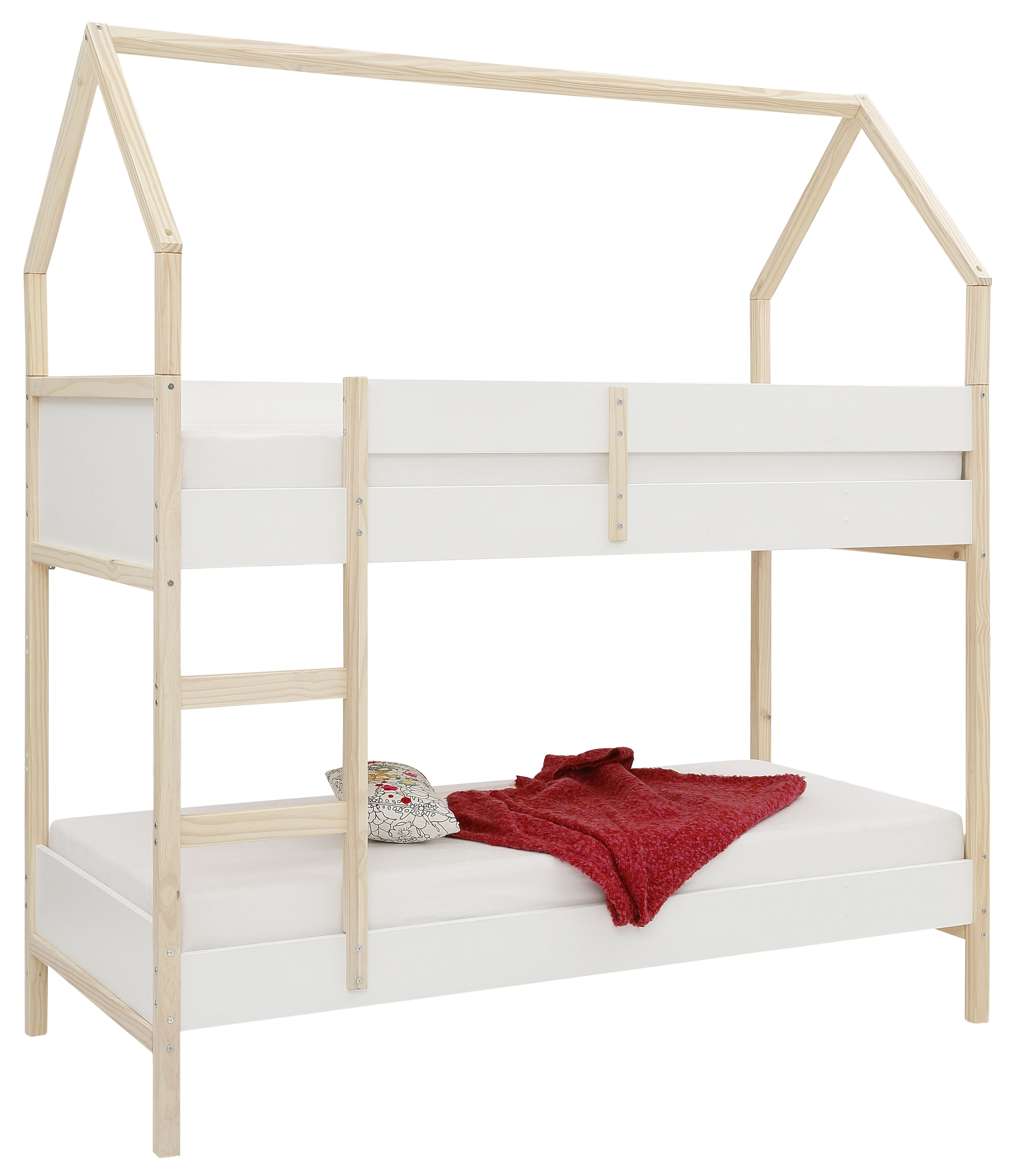 Lüttenhütt Etagenbett »Janne« aus schönem massivem Kiefernholz, Etagenbett, Liegefläche 90x200 cm
