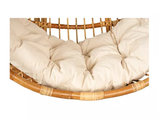 Balancelle en rotin à suspendre avec coussin