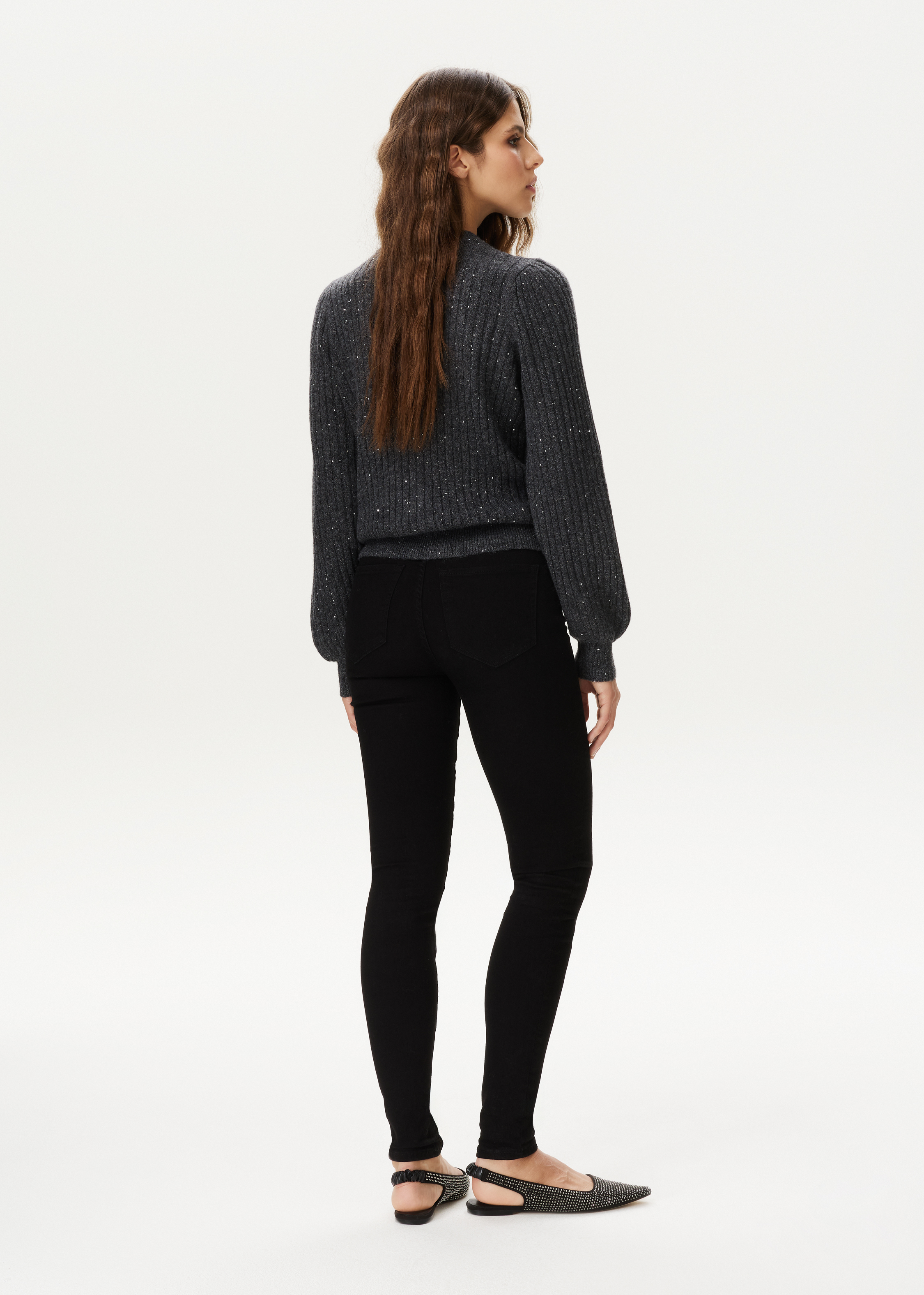 Ribgebreid vest met glitter