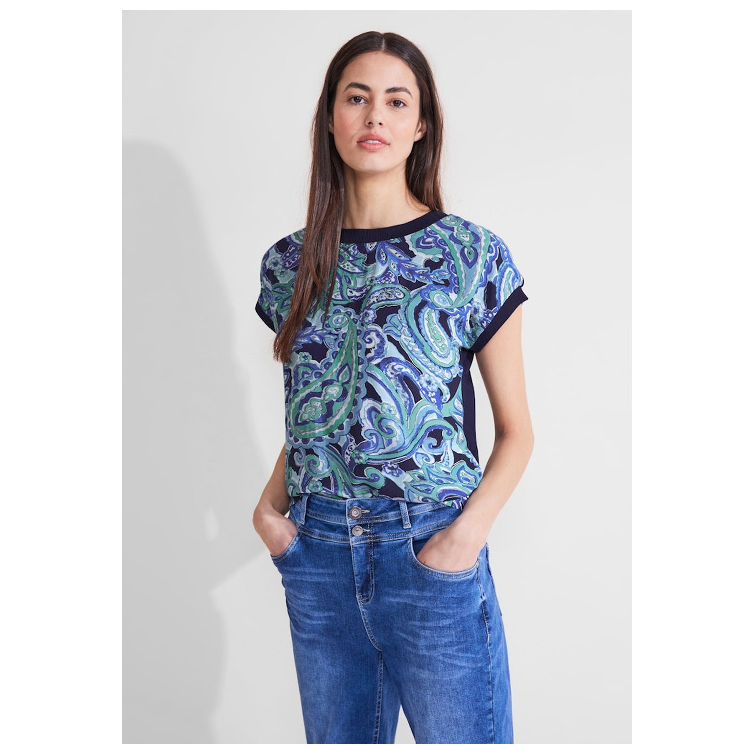Street One LTD QR printed mat-mix shirt w