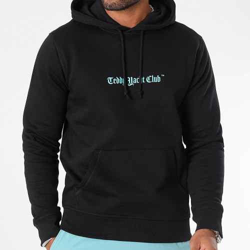 Sweat Capuche Art Series Dripping Mono Noir Turquoise