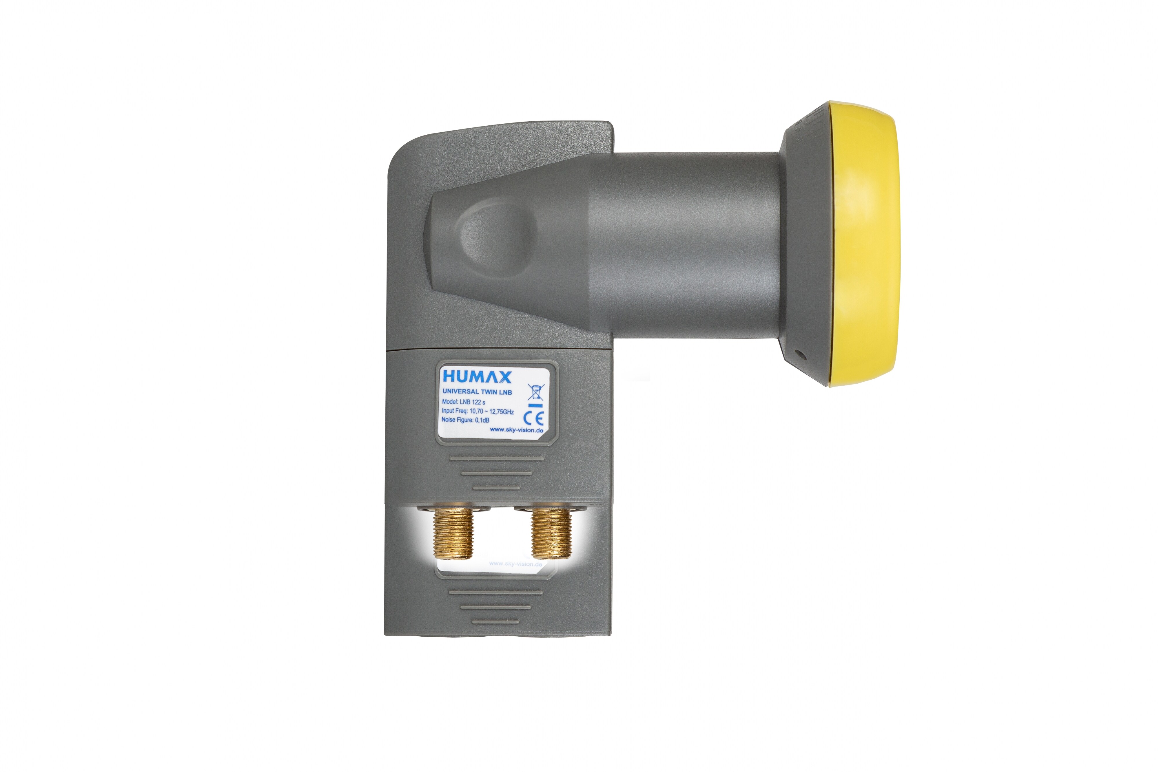 Humax Twin Universal LNB, Wetterschutz, LTE-Filter, schwarz/gelb