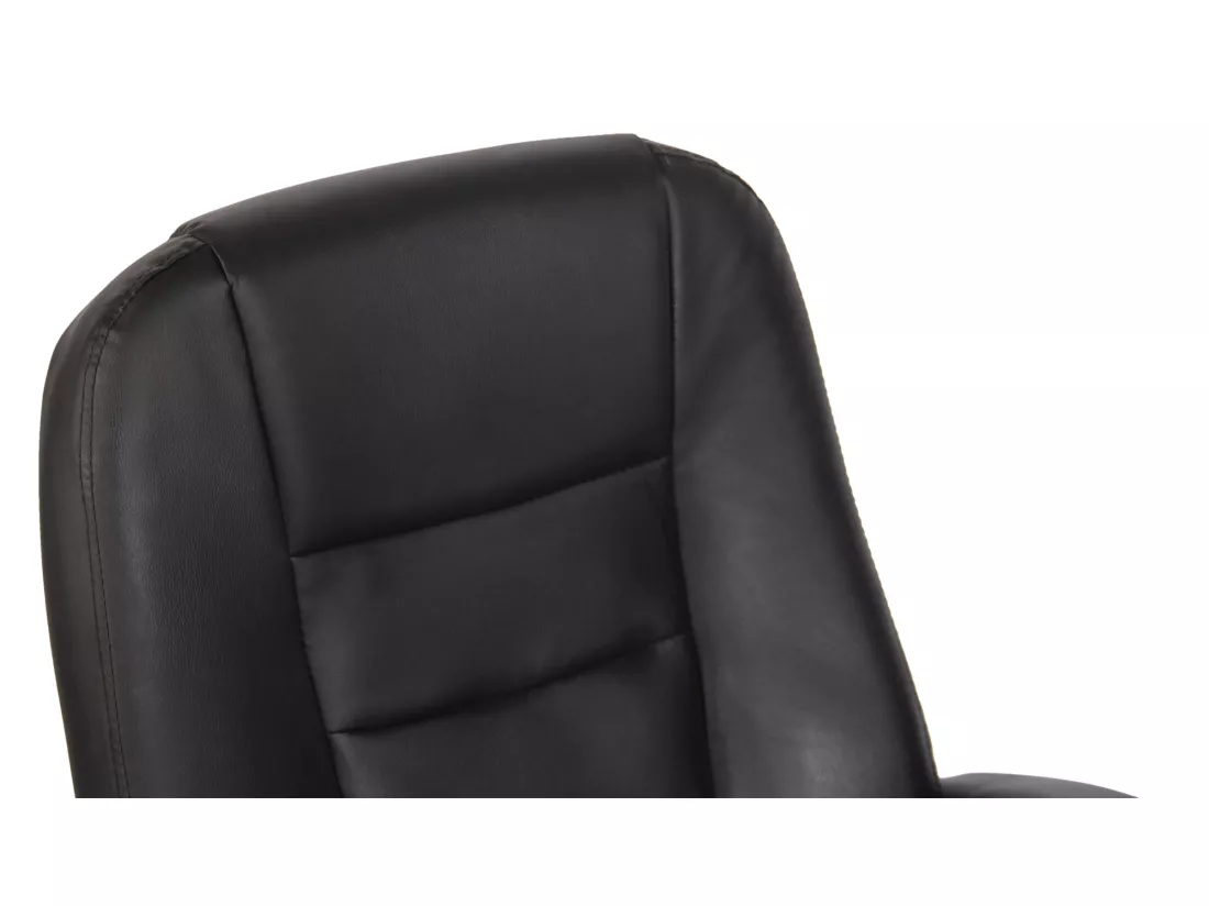 Chaise de bureau - Similicuir & Métal chromé - Noir - Reedville