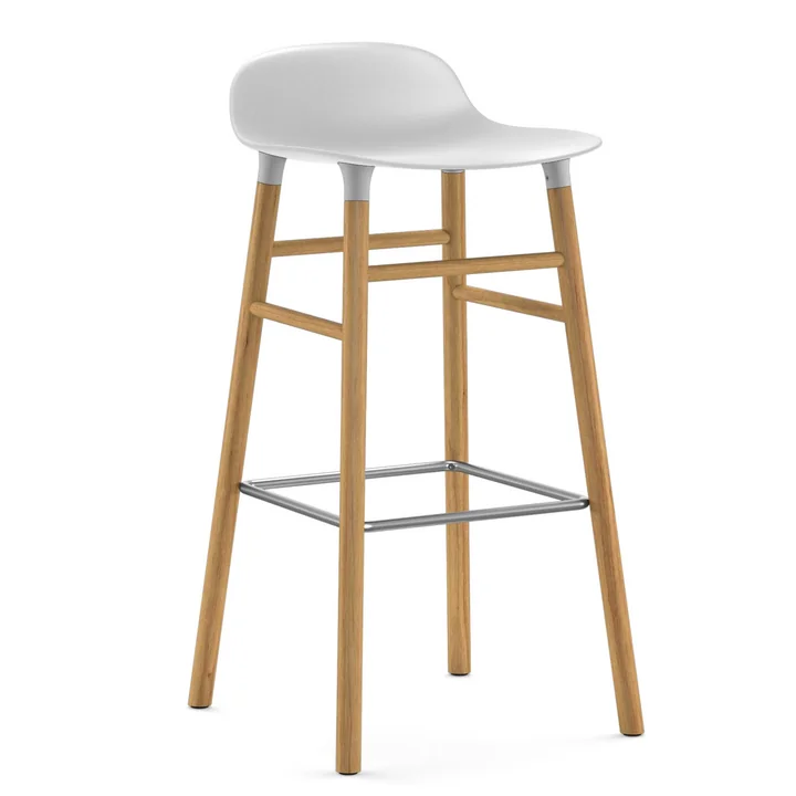 Normann Copenhagen - Form Barhocker 75 cm, Gestell Walnuss / schwarz