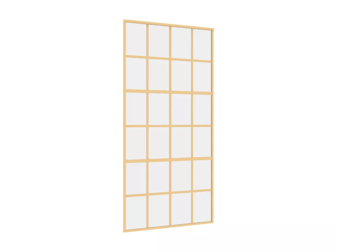 Porte coulissante doré 102,5x205cm verre ESG clair et aluminium
