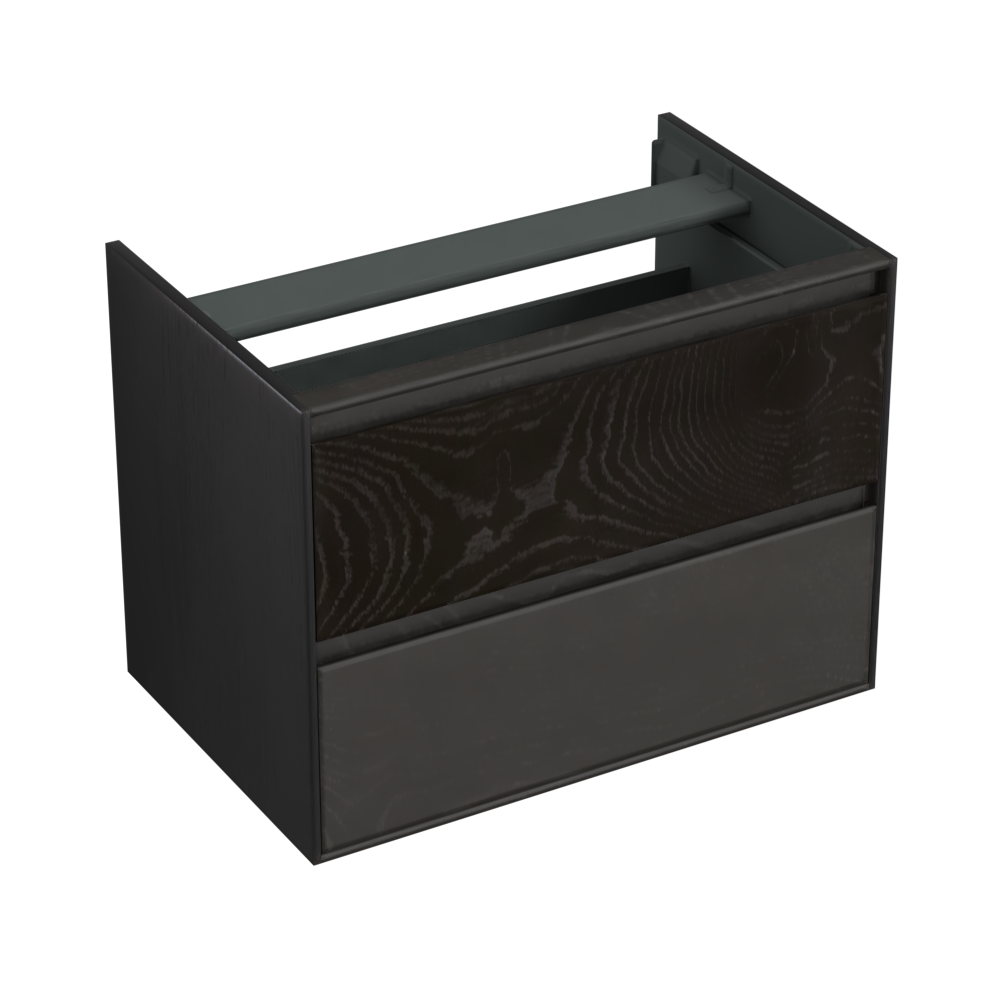 Forzalaqua Reno badmeubel 80cm black oiled met Nova wastafel carrara gekapt met kraangat