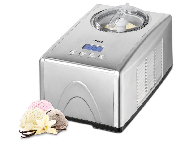 Trisa Glacemaschine La Crèmeria 1.5 l, Silber Eis- und Sorbetmaschine