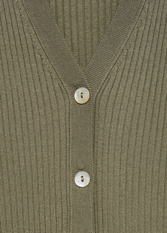 MANGO Buttoned knit top Beige - khaki
