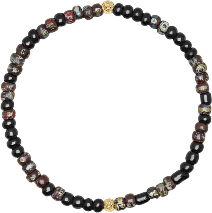 Nialaya Wristband with Dark Japanese Miyuki Beads Black / grey