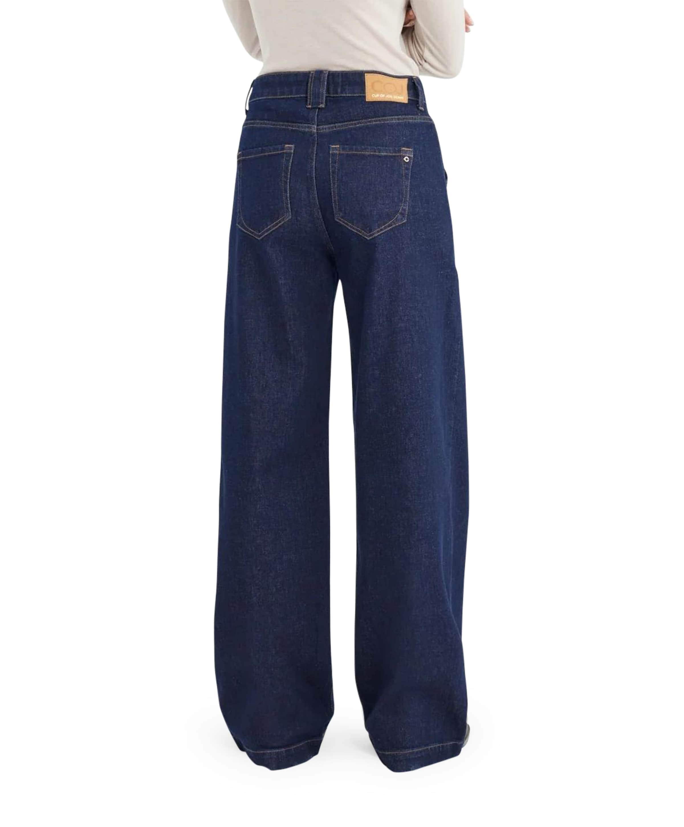 Cup of Joe Denim high waist wide leg dames jeans blauw