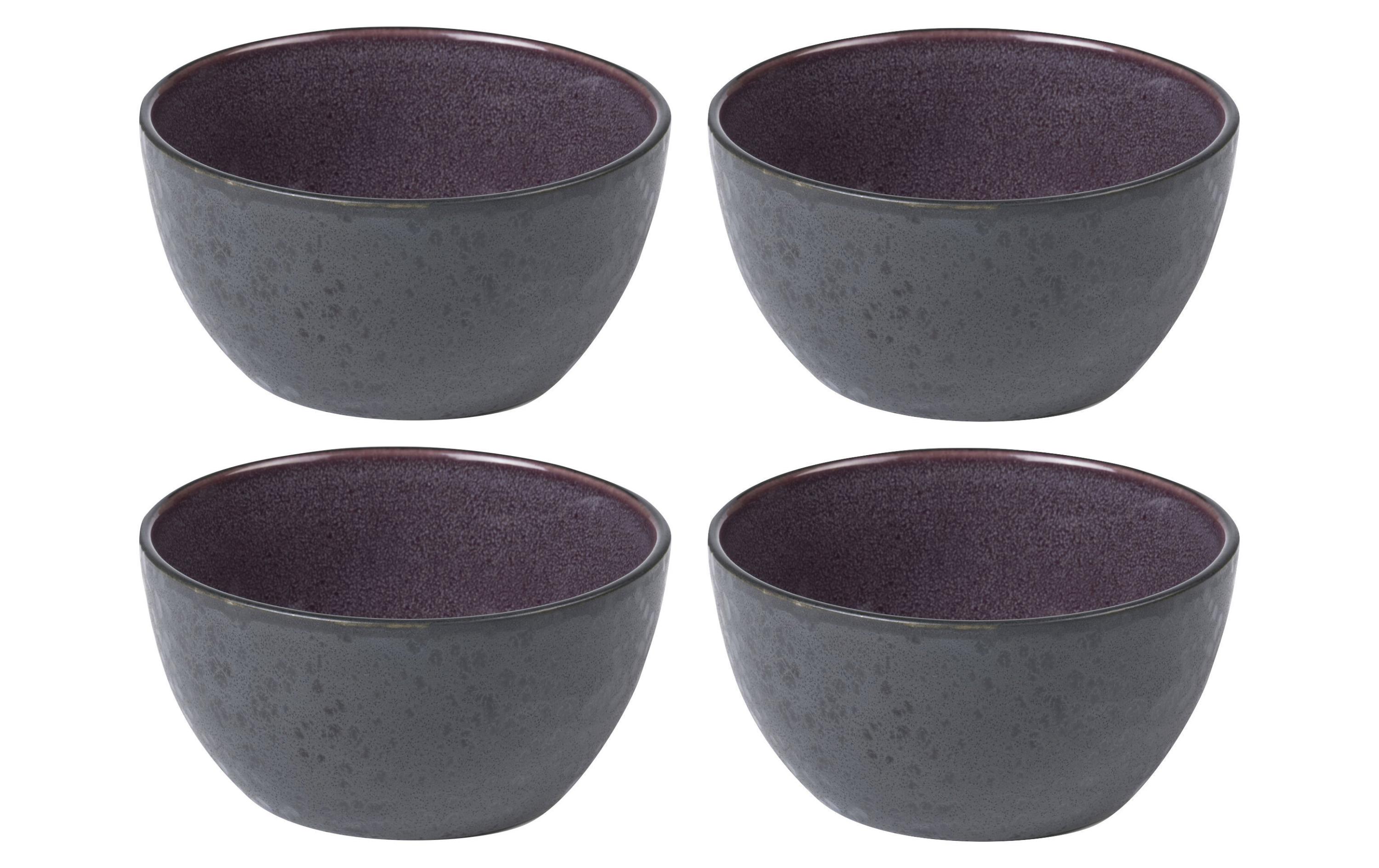Snackschale 14 cm, 4 Stück, Schwarz/LilaSchalen aus Steinzeug für Snack oder Dip