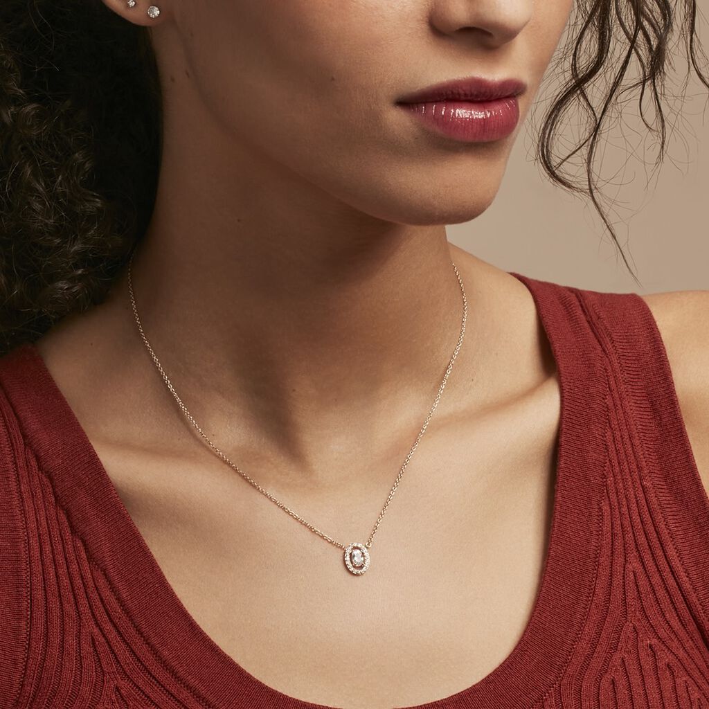 Collier Classical Plaqué Or Jaune Oxyde De Zirconium