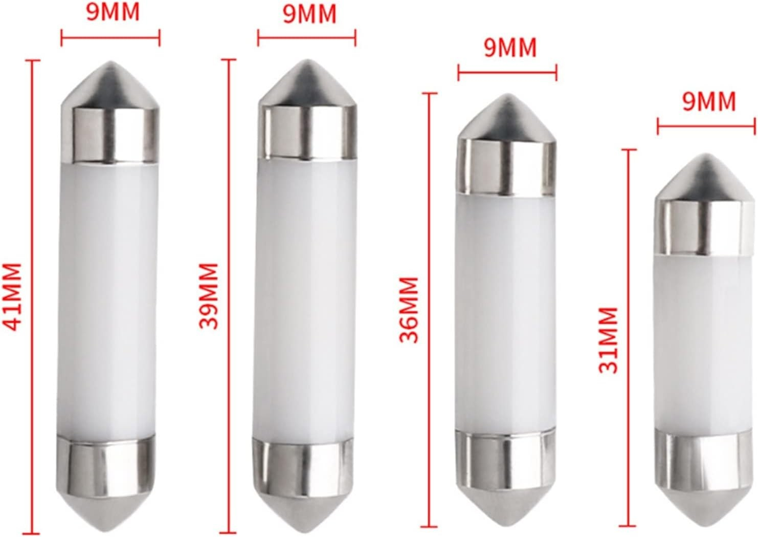 (31.5mm) LED Soffitte Auto Licht Innenraum Beleuchtung COB Glühbirne Lese Lampe - Weiss