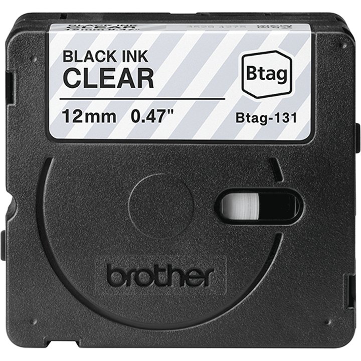 Brother BTAG-131 ruban d'étiquette Noir sur transparent