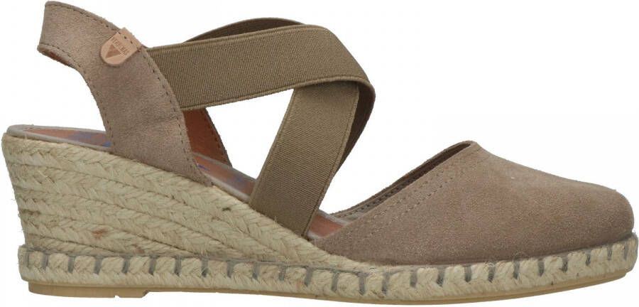 Verbenas Mila Serraje suède espadrilles taupe