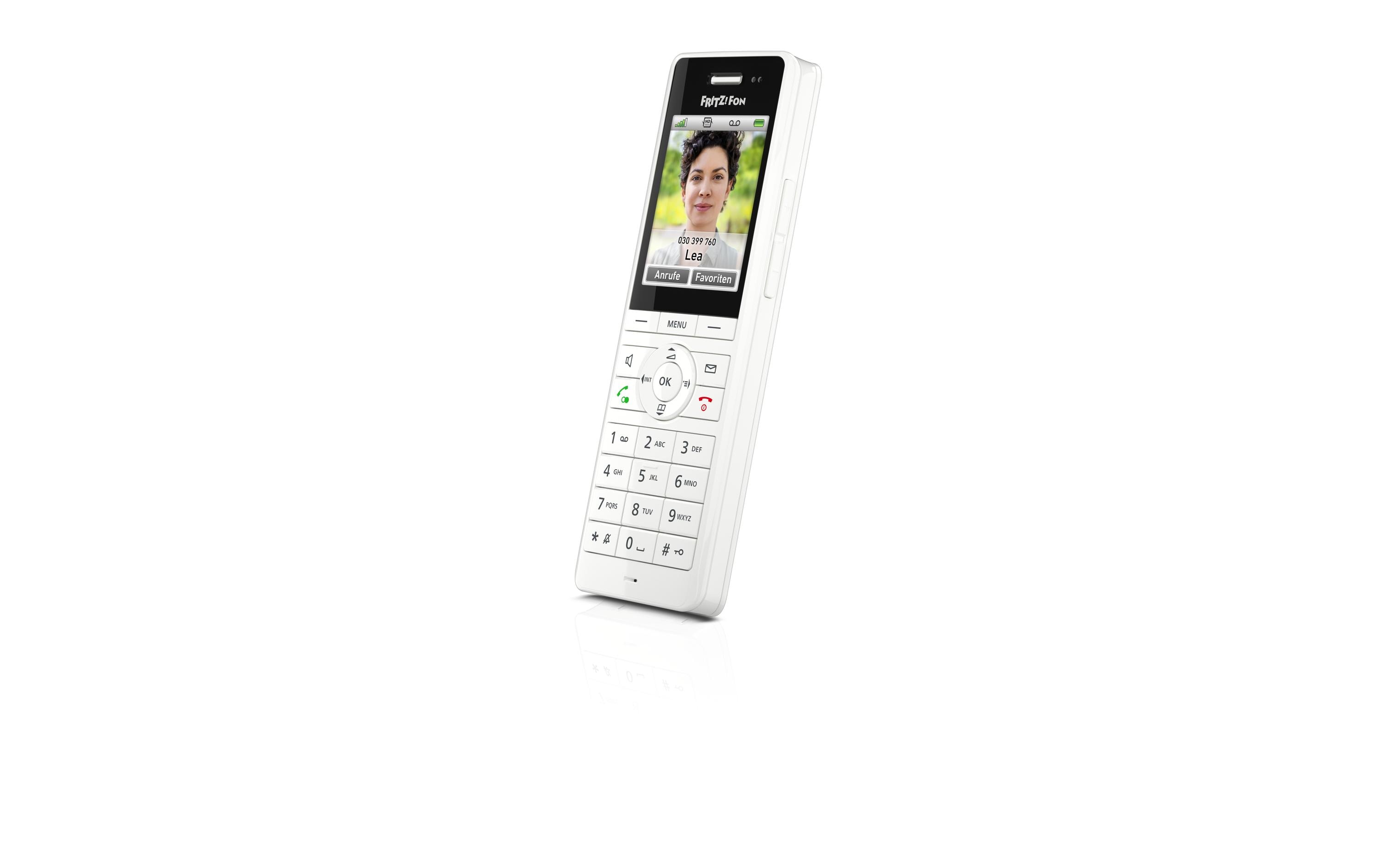 Mobilteil FRITZ!Fon X6 WeissDas Multitalent für Telefonie und Smart Home