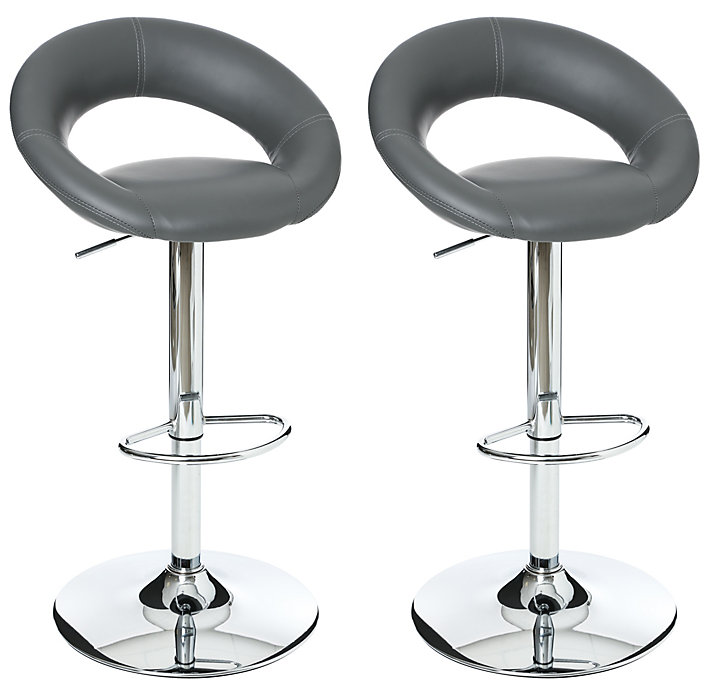 Lot de 2 tabourets de bar réglable Sasha gris