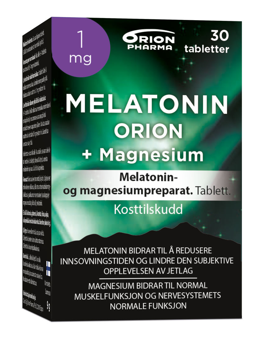 Melatonin Orion 1mg   magnesium 30 tabletter
