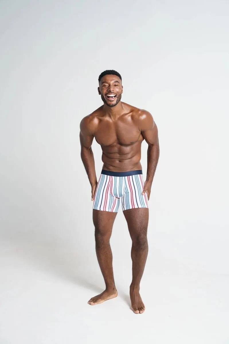 Panos Emporio PE 3PK BASE BAMBOO BOXER Pinstripe/pinstripe Poseidon/navy