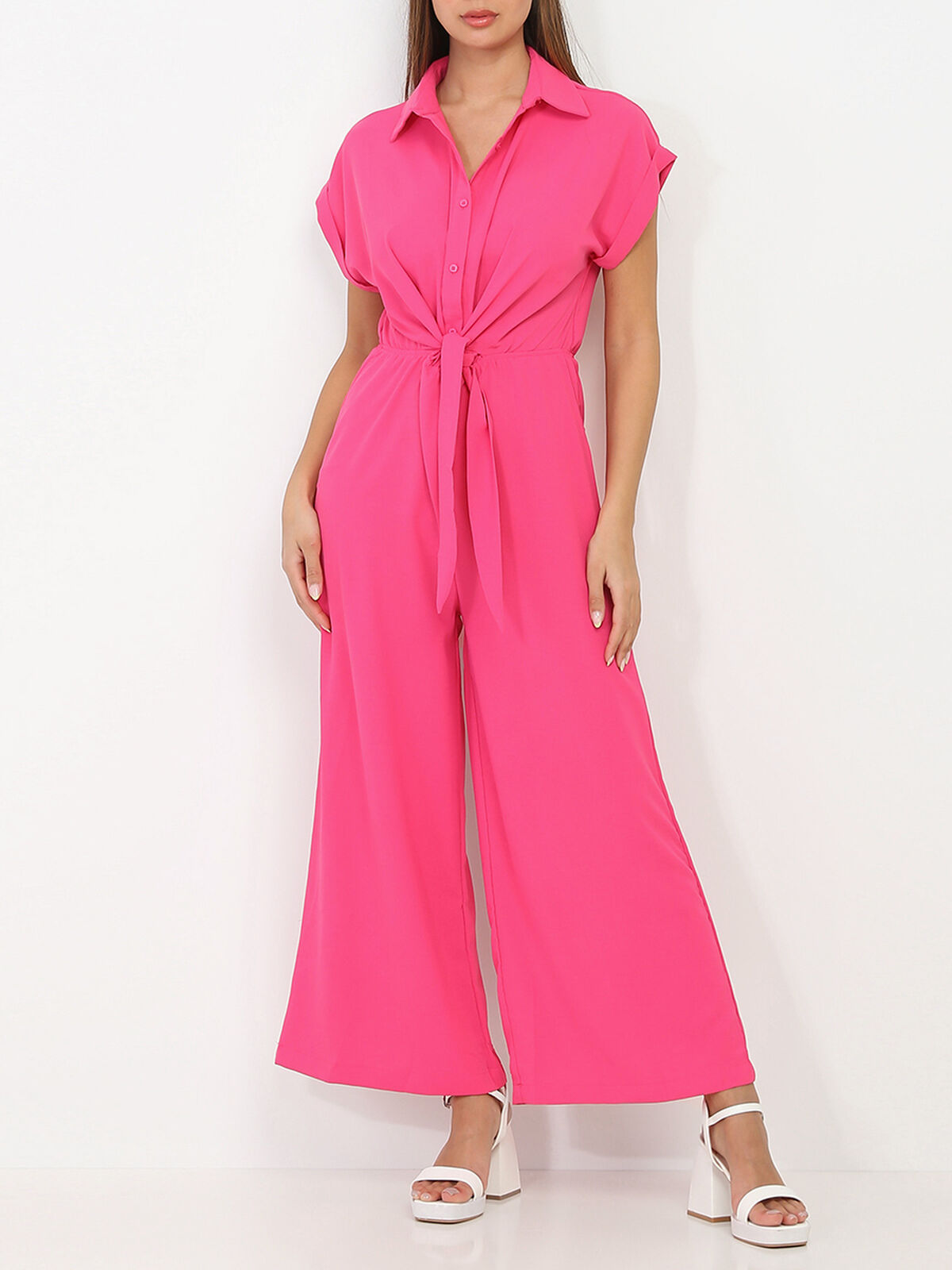 Combinaison fluide à nouer- Fuchsia
