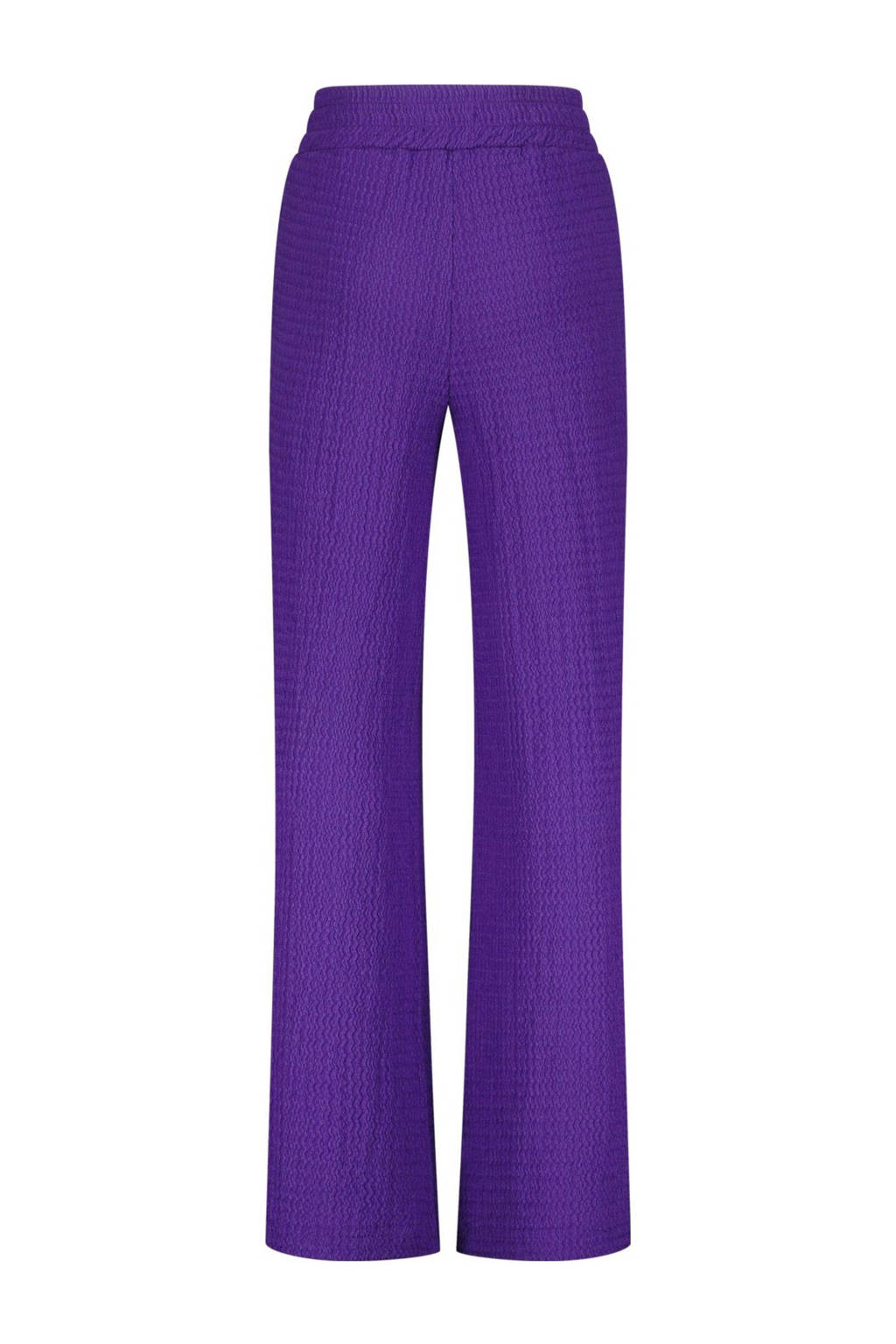 Raizzed wide leg broek paars