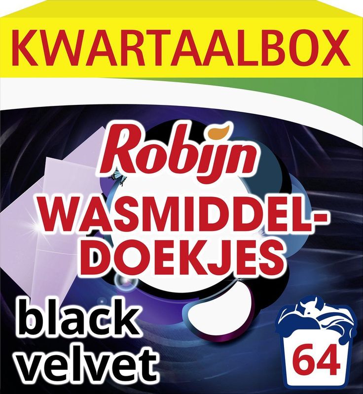 Robijn - Classics Black Velvet - Wasmiddeldoekjes - Zwart - 100% Plasticvrij