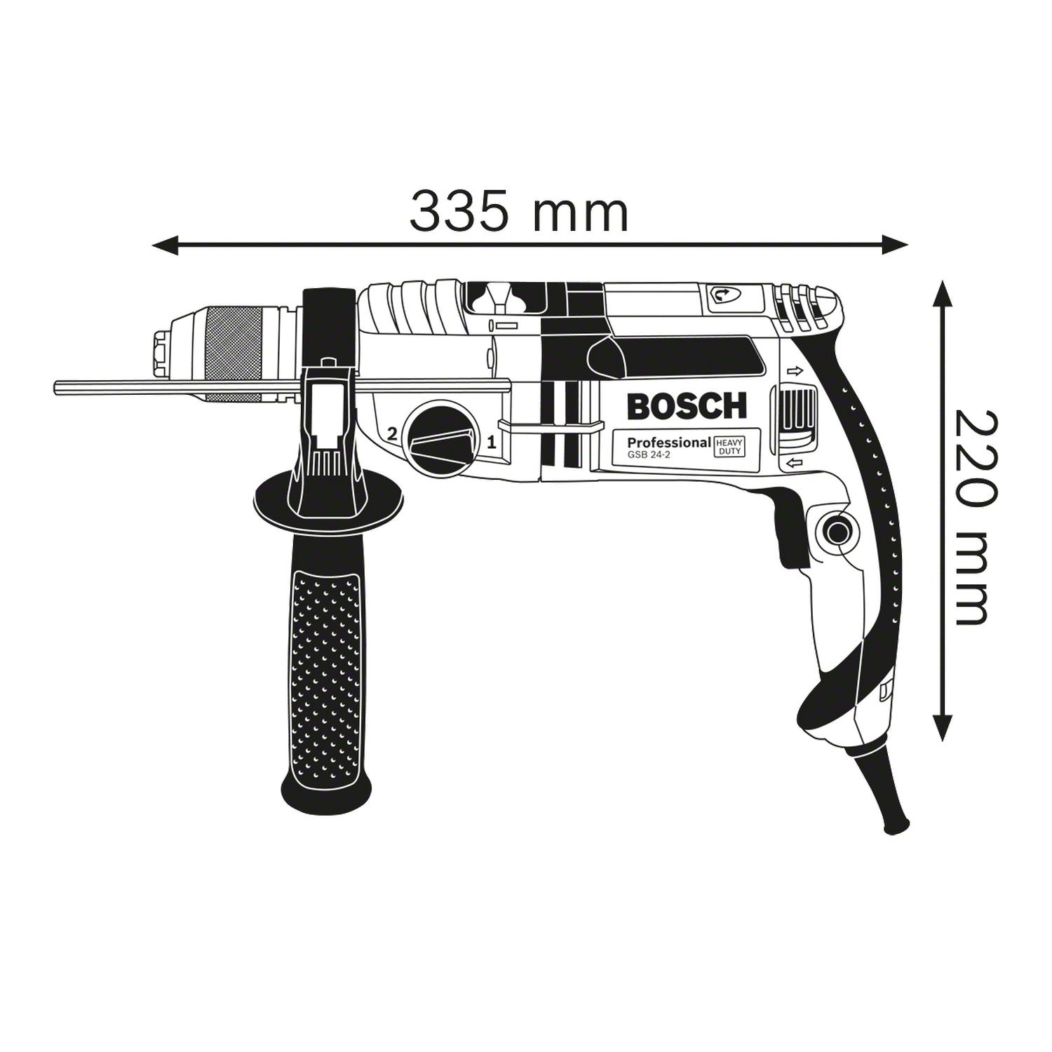 Bosch Professional GSB 24-2 Klopboormachine 1100W - 060119C801