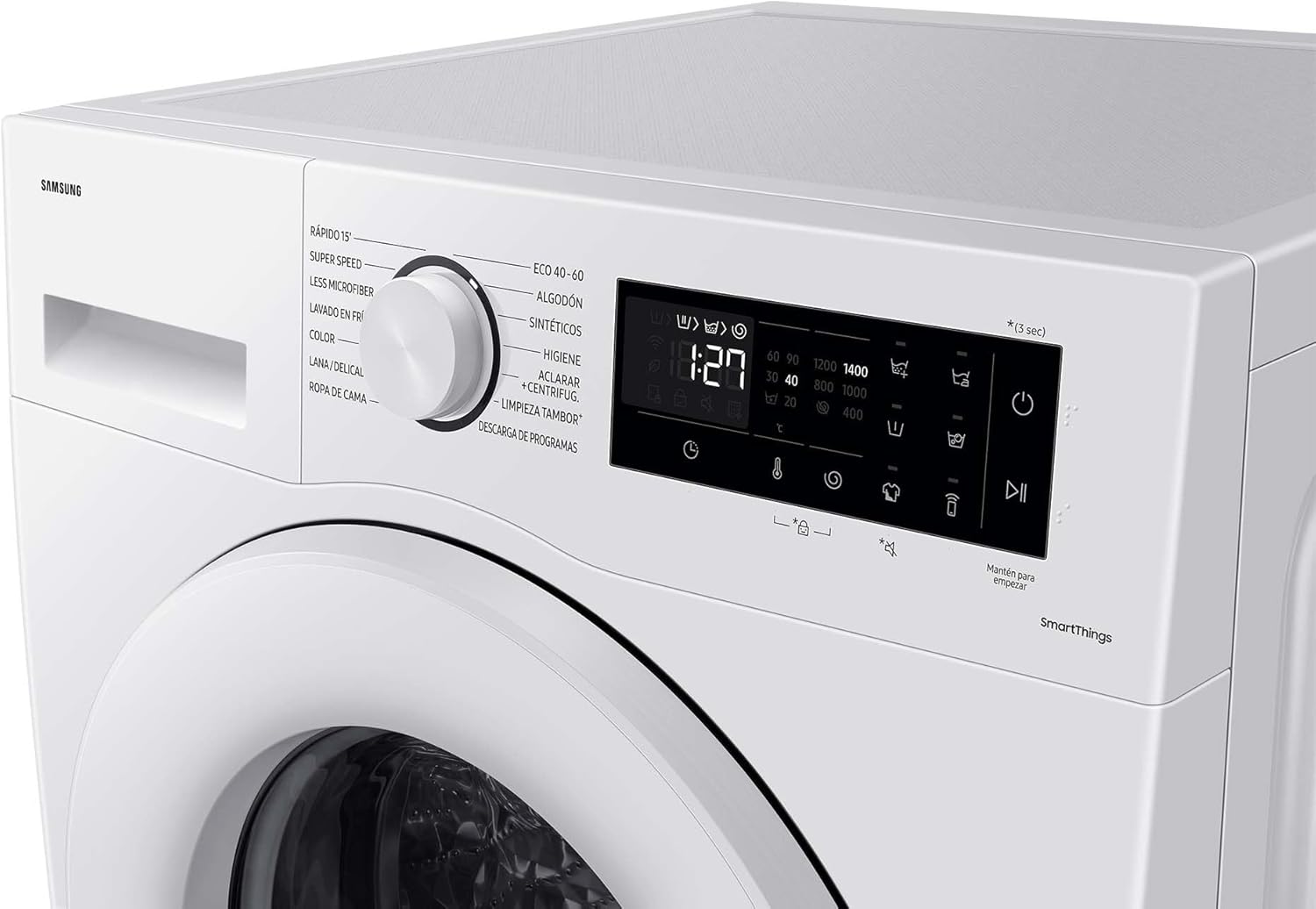 Samsung WW11DG5B25TEEG Waschmaschine, 11 kg, 1.400 U/min, Extra energiesparend, EEK: A (-10%), AI Ecobubble, SmartThings AI Energy Mode, SuperSpeed 39 Min, Hygiene-Dampfprogramm, Weiß