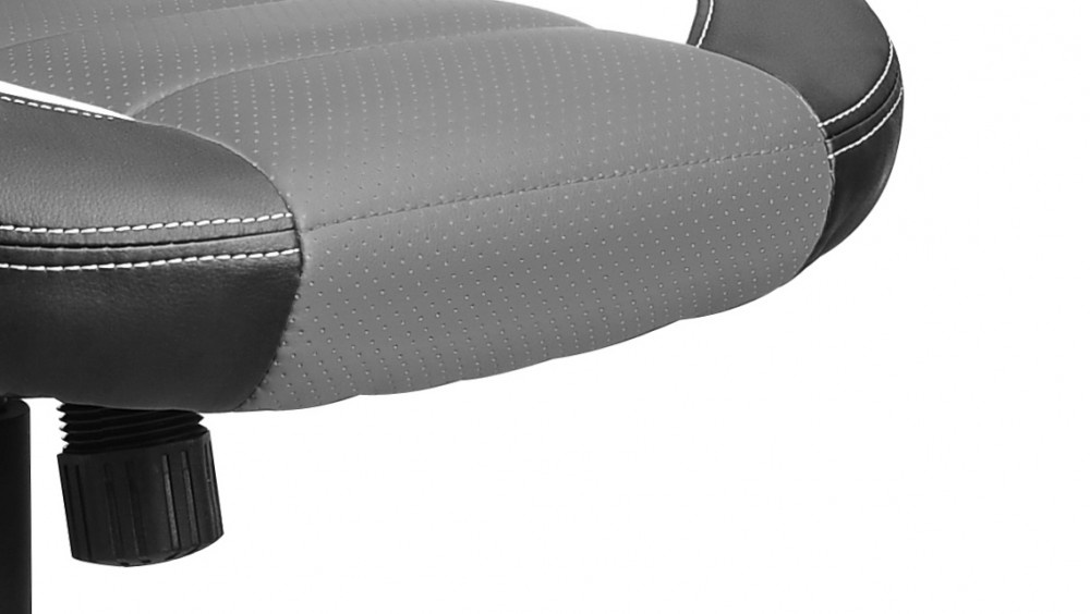 Gaming Stuhl Bürostuhl Leder TURBO grau/schwarz