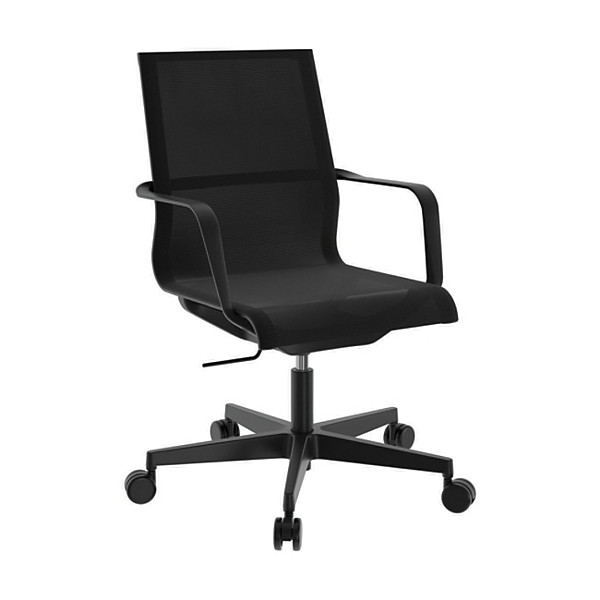 Fauteuil de bureau ergonomique Ewen Sitness avec accoudoirs - Assise et dossier en maille filet - Noir