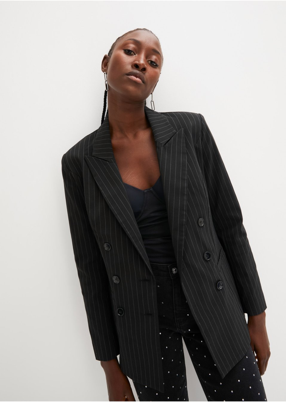 Blazer à fines rayures