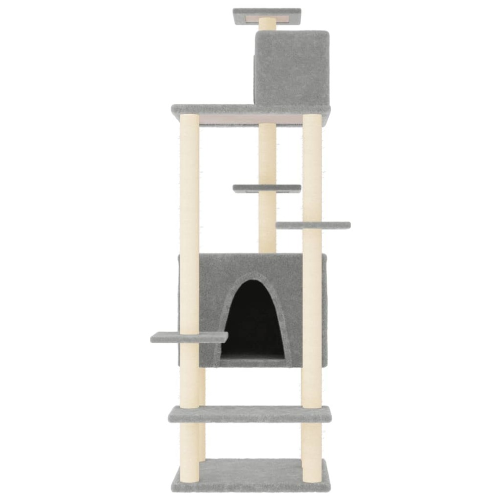 Arbre à chat avec griffoirs en sisal gris clair 154 cm